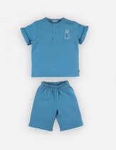 Noukie's - Pyjama- Korte mouw - Paco blauw - Bio Katoen - 3 jaar 98