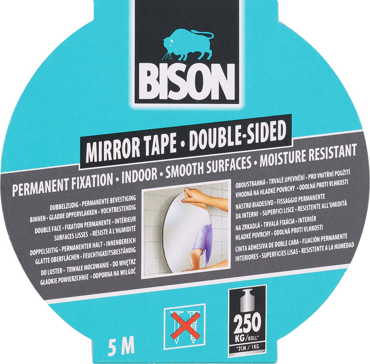 BISON Dubbelzijdige Tape 500 cm - 19 mm - Bison
