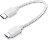 Cellularline - Oplader USB C - USB C Kabel - Data Kabel - Oplader - USB C naar USB C - 15CM - Wit