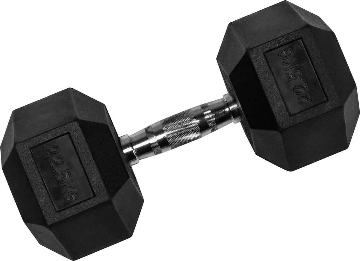 VirtuFit Hexa Dumbbell Pro - 22,5 kg - Hexagon Dumbbell - Duurzaam en Slijtvast - Krachttraining - Gewicht - CrossFit & Fitness - Geschikt voor Beginners en Professionals - Per Stuk Verkocht – foto 2