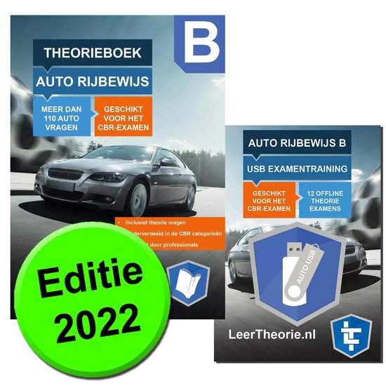 Boek: AutoTheorieboek 2022 Rijbewijs B Auto Theorieboek voor Nederland + Onbeperkt Oefenen USB Stick Theorie-Examens, geschreven door Leertheorie