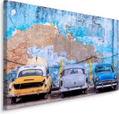 Schilderij - Oldtimers in Cuba, 5 maten, Premium Print