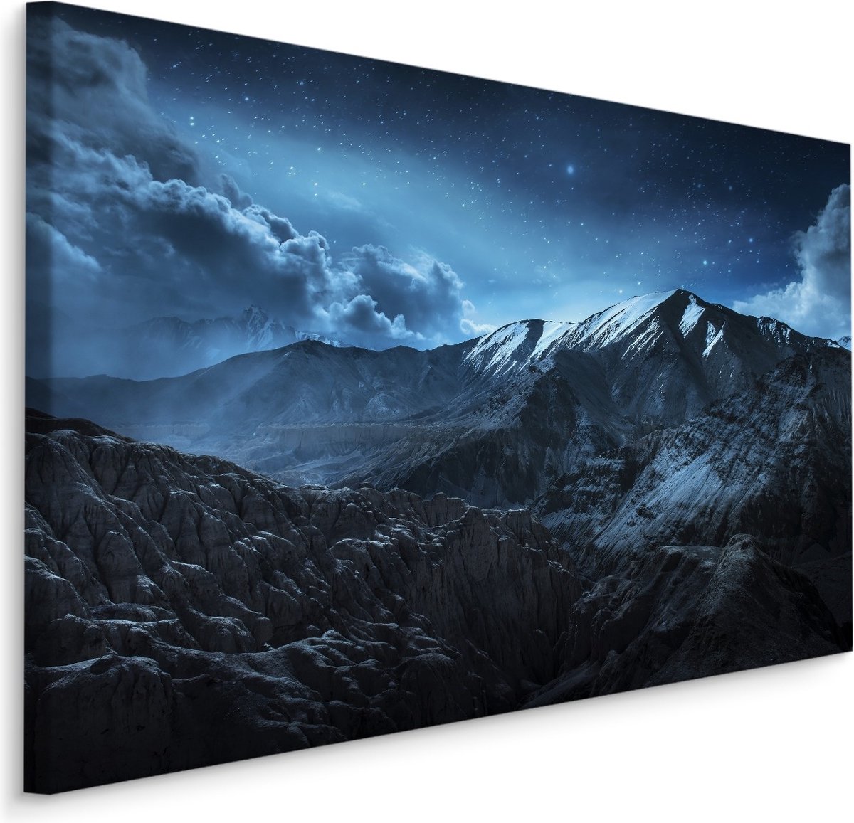 karo-art Schilderij - Berglandschap in Slecht Weer, premium Print Multikleur
