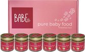 Babe breakfast box met 1 smaak - havermout - rode biet - peer - biologische culinaire babyhapjes vanaf 8 - 36 maanden - Painted Lady - 6x200 gram babyvoeding - Winnaar Baby Innovat