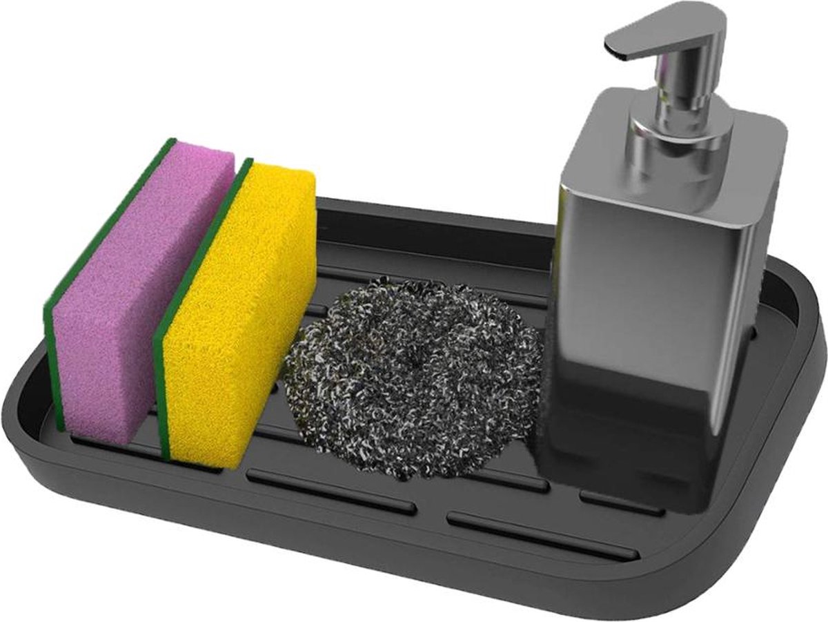 Goedkoopste Nevi Siliconen Afwasrek - Gootsteenmat - Afdruipmat - Zwart