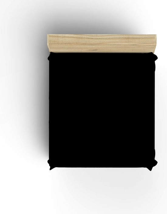 Jersey hoeslaken - zwart - 90x200 en 100x200 cm - stretch - 100% katoen