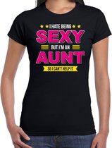 Hate being sexy but Im an aunt / Haat sexy zijn maar ben tante cadeau t-shirt zwart voor dames -  kado shirt  / verjaardag cadeau S