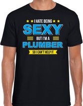 Hate being sexy but Im a plumber / Haat sexy zijn maar ben loodgieter cadeau t-shirt zwart voor heren -  kado shirt  / verjaardag cadeau / bedankt M