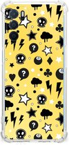 Case OPPO A54s | A16 | A16s GSM Hoesje met doorzichtige rand Punk Yellow