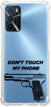 Cover Case OPPO A54s | A16 | A16s Telefoonhoesje  met doorzichtige rand Pistol Don't Touch My Phone