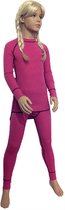 Meisjes thermo set broek en shirt rose 116/128. 2 sets