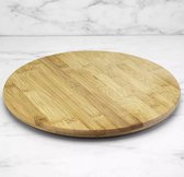 OMID HOME® - Bamboe Draaiplateau - Borrelplank - Kaasplank – 360º Roterende Draaischijf - Hapjes plank massief Hout – ⌀ 35CM