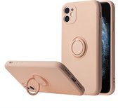 Apple iPhone 12 | 12 Pro Back Cover | Telefoonhoesje | Ring Houder | Roze