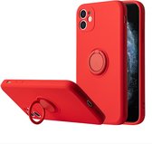 Apple iPhone 12 | 12 Pro Back Cover | Telefoonhoesje | Ring Houder | Rood