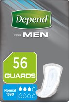Depend verband - Incontinentie en urineverlies - Mannen - Guards - 56 stuks