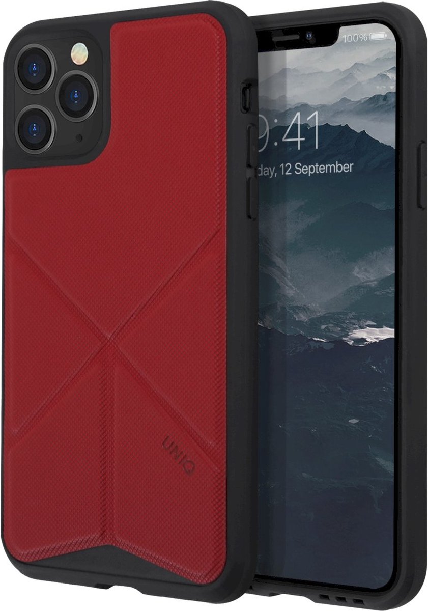 Uniq - iPhone 11 Pro, hoesje transforma, stand up fury racer, rood