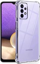 Geschikt voor Samsung Galaxy A52 4g/5g transparant siliconen hoes / achterkant met uitgestoken hoeken / anti shock / doorzichtig