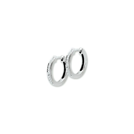 The Jewelry Collection Boucles d'oreilles créoles Diamant 0.12 Ct. - Or blanc