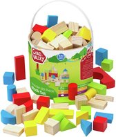 Tonnetje houten blokken Chad Valley PlaySmart houten blokkenset - 80 stuks