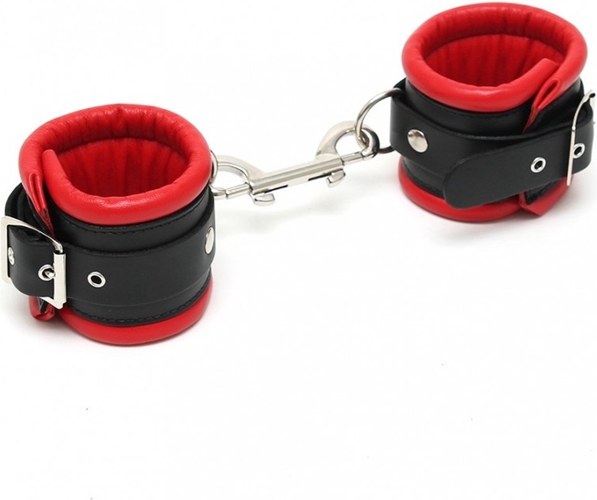 Goedkoopste Bondage play - Luxe voetboeien met kussens - rood