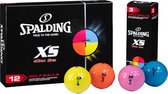 Spalding XS golfballen – 12 stuks – extra spin – multicolour - gele-oranje-roze-blauwe golfballen