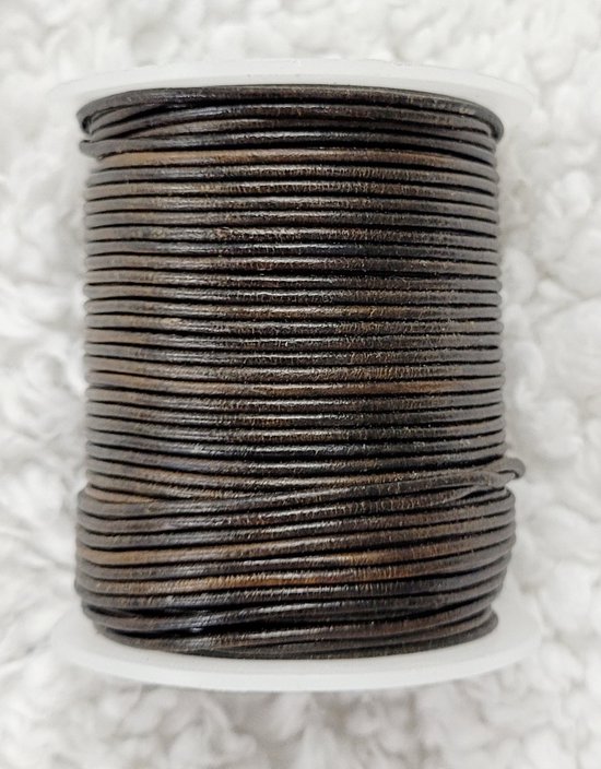 dump Baars Smeltend Leren Vintage Zwart rond Koord 1.5 mm 5 meter. Echt leer - sieraden maken -  leer -... | bol.com