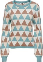 Jacqueline de Yong Trui Jdymoss L/s Jacquard Pullover Knt 15243917 Tourmaline/jacquard Dames Maat - S