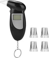 BOTC Alcohol Tester - Digitale alcohol adem tester- Inclusief 4 Mondstukjes - Zwart