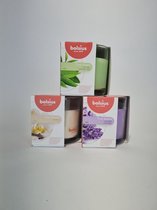 Bolsius Kaarsen - Rustieke Geurkaarsen Set - Lavendel, Groene Thee, Vanille | Voordeelset