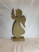 Kerstengel kaars - Eikenhout - Kerst Cadeau - Kerst Decoratie