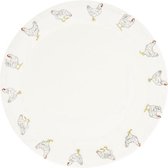 Servies Dinerbord Ø 28 cm Beige Keramiek Rond Kippen Eetbord