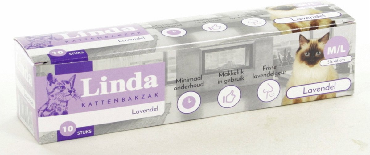 Linda Kattenbakzakken Lavendel - 10 zakken - 51 x 46 cm