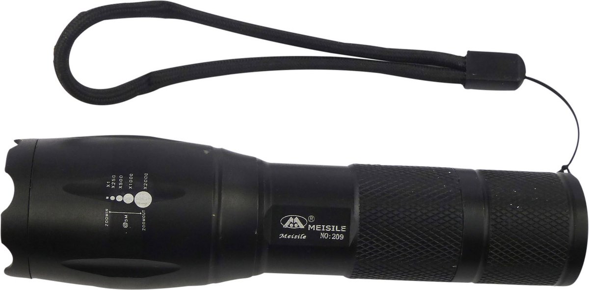 Zaklamp - Militaire Zaklamp - Led - Zwart - Aliminium - 13 CM - Verstelbare Lichtbundel