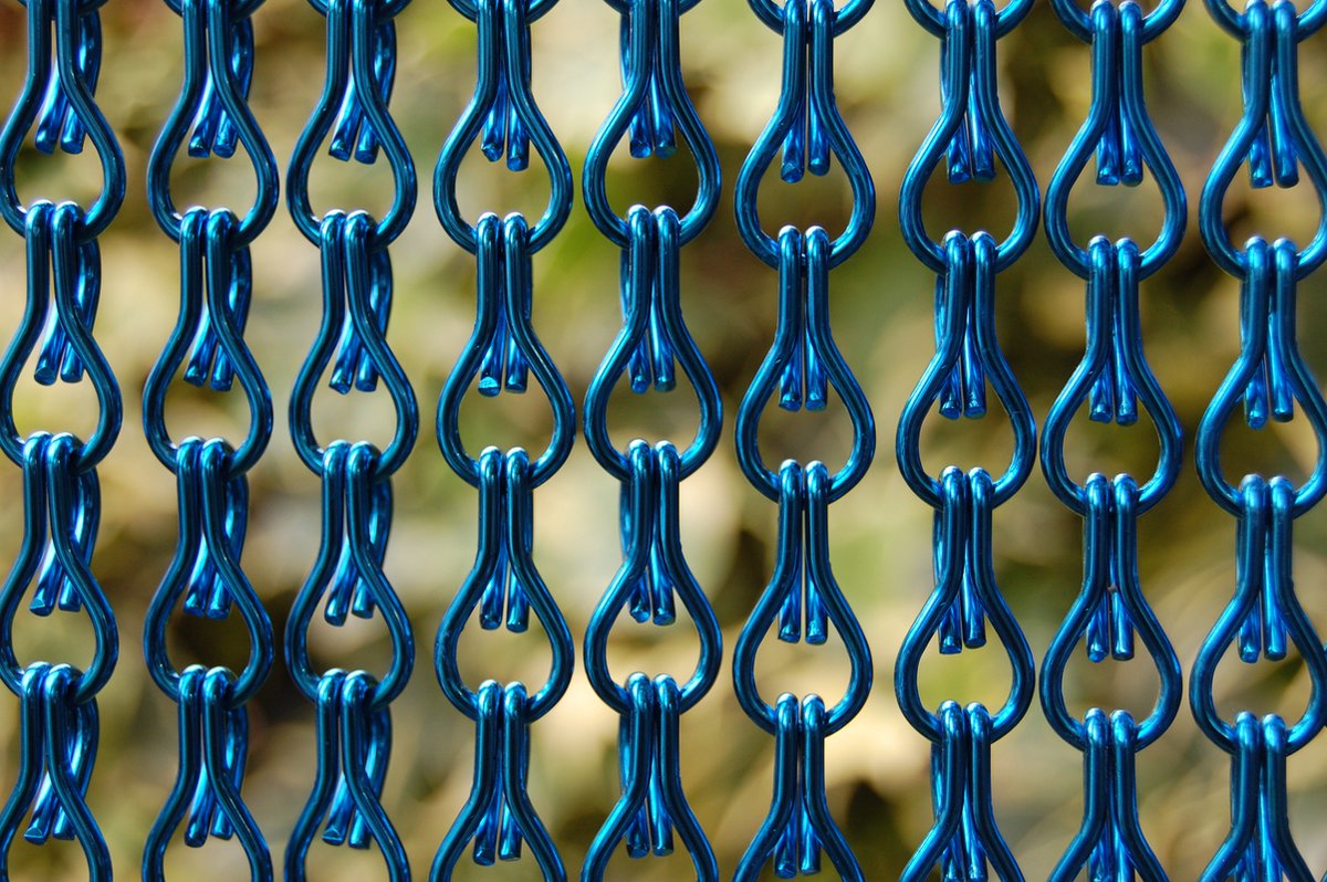 La Tenda Deurgordijn Kettinggordijn Alusax 4 120x230cm blauw