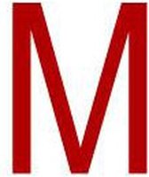 Mini letter M, rood wit 22,8 x 38 mm - 12/vel