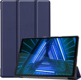 Hoesje Geschikt voor Lenovo Tab M10 FHD Plus 2nd Gen Hoes Case Tablet Hoesje Tri-fold - Hoes Geschikt voor Lenovo Tab M10 FHD Plus (2e Gen) Hoesje Hard Cover Bookcase Hoes - Donkerblauw