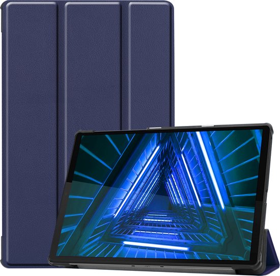 Hoesje Geschikt voor Lenovo Tab M10 FHD Plus 2nd Gen Hoes Case Tablet Hoesje Tri-fold - Hoes Geschikt voor Lenovo Tab M10 FHD Plus (2e Gen) Hoesje Hard Cover Bookcase Hoes - Donkerblauw