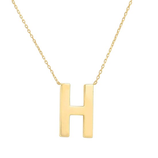 Fate Jewellery FJ4107 - Letter H - 925 zilver - goud verguld - 45cm +5cm