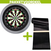 Mission Axis + Rubberen Dartmat 60*300 incl Oche + Dartbordverlichting Basic (Grijs)