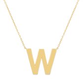 Fate Jewellery FJ4122 - Letter W - 925 zilver - goud verguld - 45cm +5cm