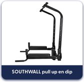 SOUTHWALL Multifunctionele Pull Up Bar en Dip Bar – Premium Optrekstang – Dip rack wandmontage – Fitness station – Krachttraining – Home Workout – Belastbaarheid tot 150kg – 110 x