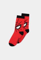 Marvel SpiderMan - Spider-Man Face Sokken - 35/38 - Rood/Zwart
