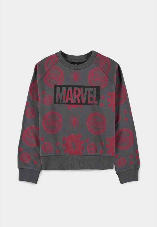 Marvel SpiderMan - Allover Pigment Print Sweater/trui kinderen - Kids 158 - Grijs