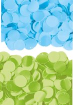2 kilo groene en blauwe papier snippers confetti mix set feest versiering - 1 kilo per kleur