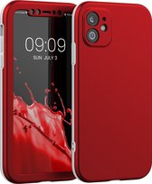 kwmobile hoesje compatibel met Apple iPhone 11 - 3-delige cover met extra bescherming - Smartphonehoesje in rood / grijs