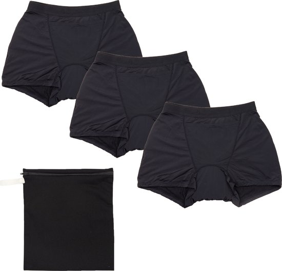 Cheeky Wipes Sous-vêtements menstruels - Feeling Cosy + Set - Lot de 3 - Shorts - Taille 48-50 - Zwart