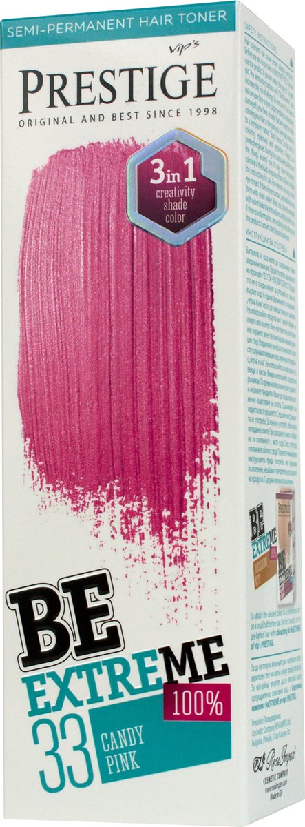 Prestige BeExtreme Candy Pink - Haarverf Roze - Semi-Permanente Haarkleuring - Zonder Ammoniak/Peroxide/PPD/Parabenen