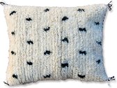 Poufs&Pillows - Fluffy gestippeld kussen - handgeweven uit natuurlijk wol - vierkant 40x40 cm