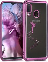 kwmobile hoesje voor Samsung Galaxy A20e - backcover voor smartphone - Fee design - roze / transparant