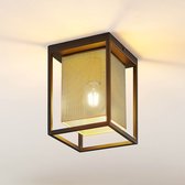 Lindby - plafondlamp - 1licht - staal - H: 24 cm - E27 - , goud